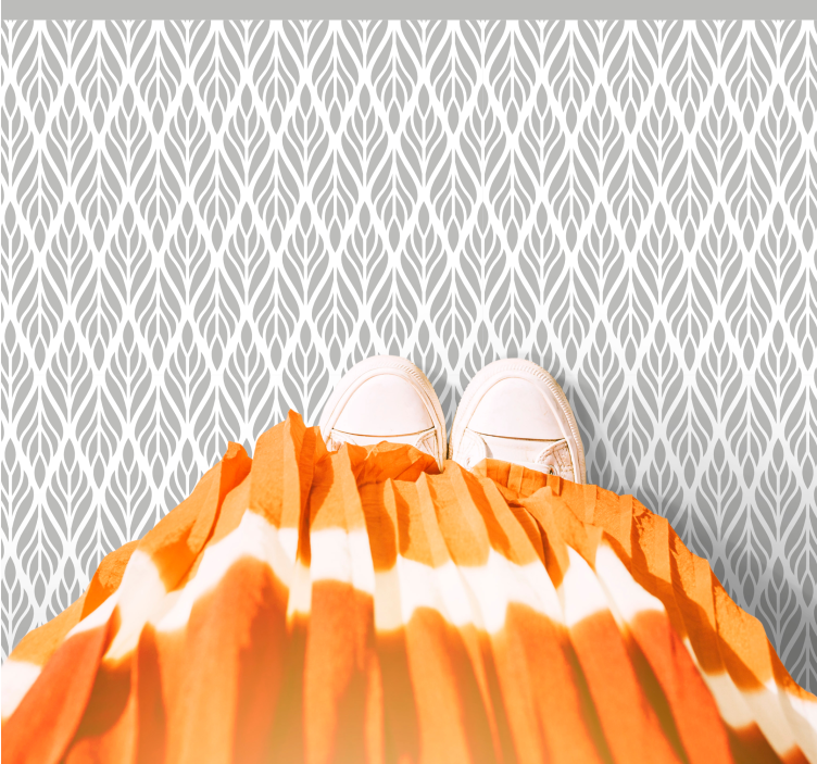 Covor vinil modern model de frunze gri - TenStickers