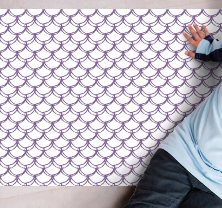 Covor de vinil pentru baie model violet cu margini ondulate - TenStickers