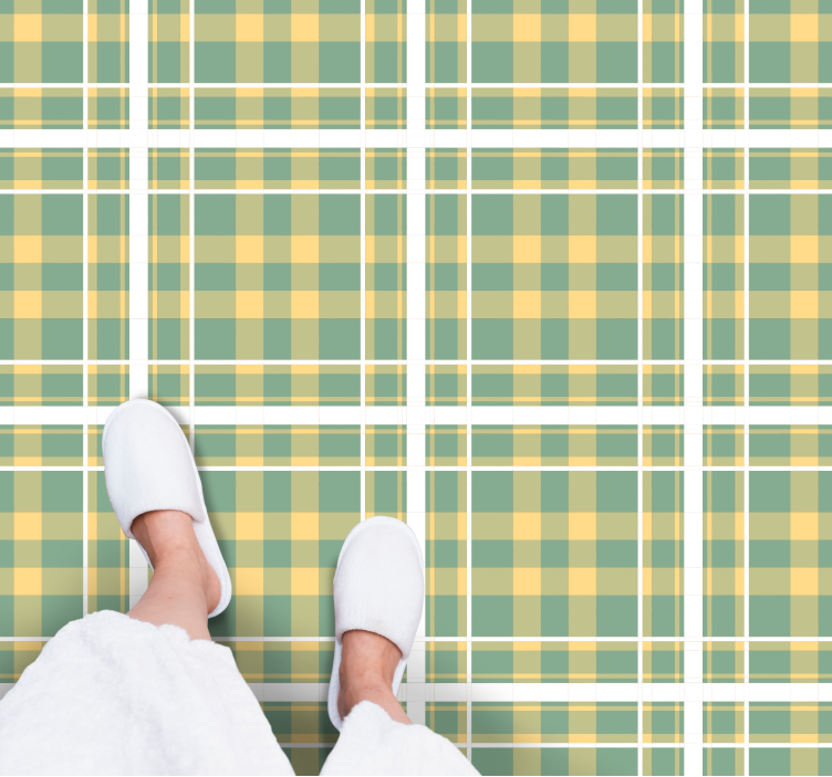 Covor vinil vărgat motiv în carouri - TenStickers