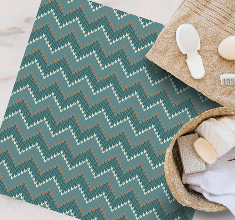 Covor de vinil etnic motivul valurilor chevron - TenStickers