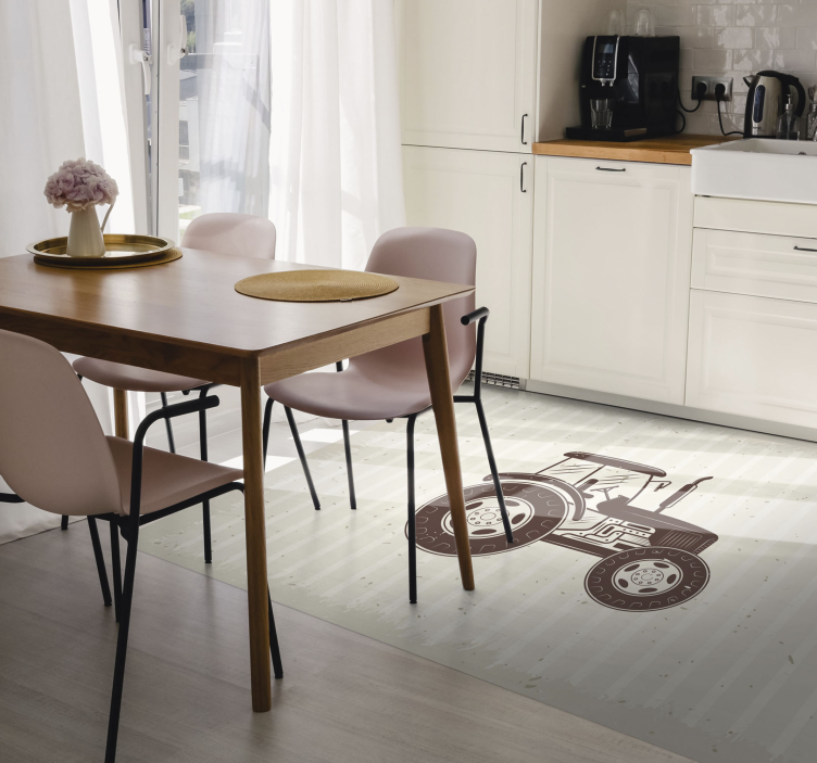 Covor de vinil texturat reprezentare tractor rustic - TenStickers