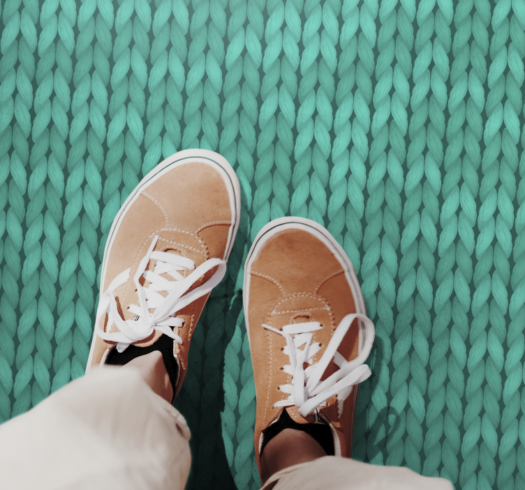 Covor de vinil texturat textură teal împletită - TenStickers