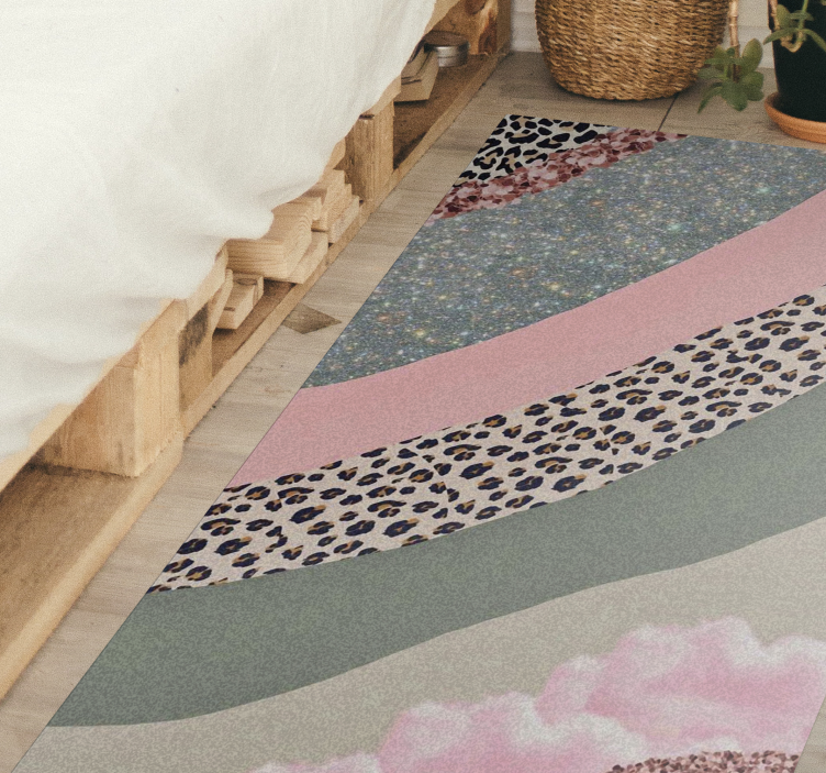 Covor vinil dormitor valuri de culoare stratificate - TenStickers