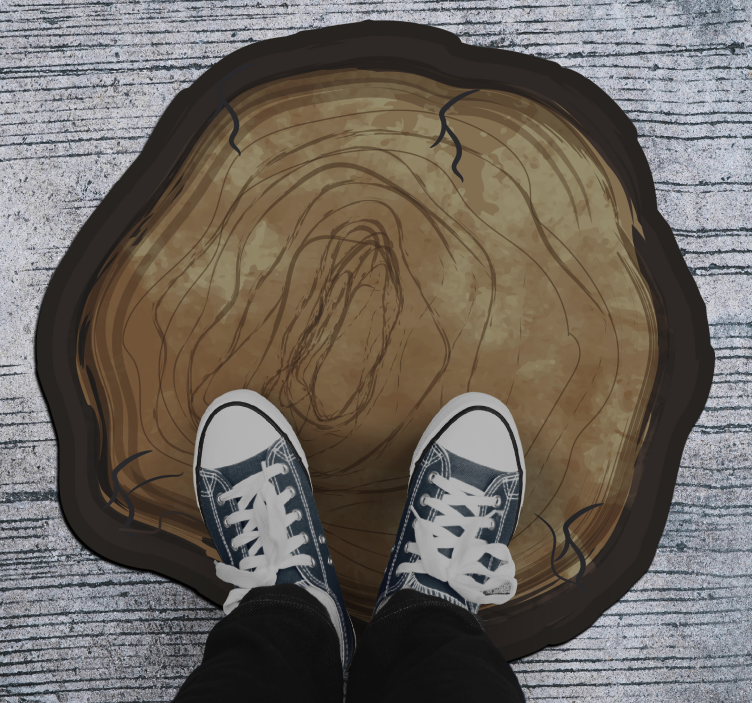 Covor de vinil trunchi rupt parchet din lemn - TenStickers