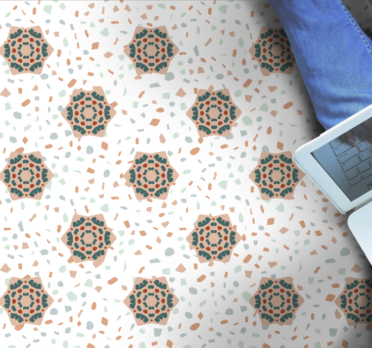 Covor din vinil mozaic alb - TenStickers