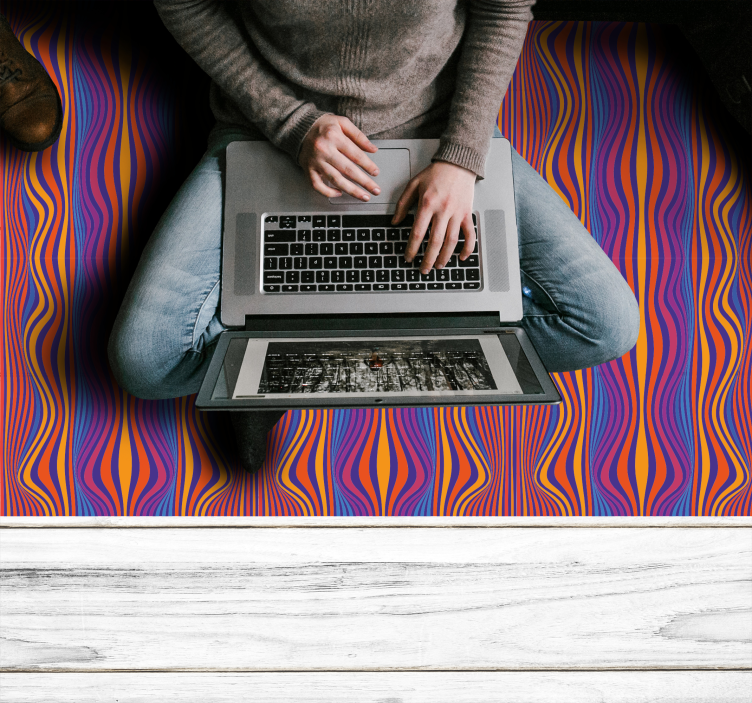 Covor dreptunghiular psihedelic cu linii groovy - TenStickers