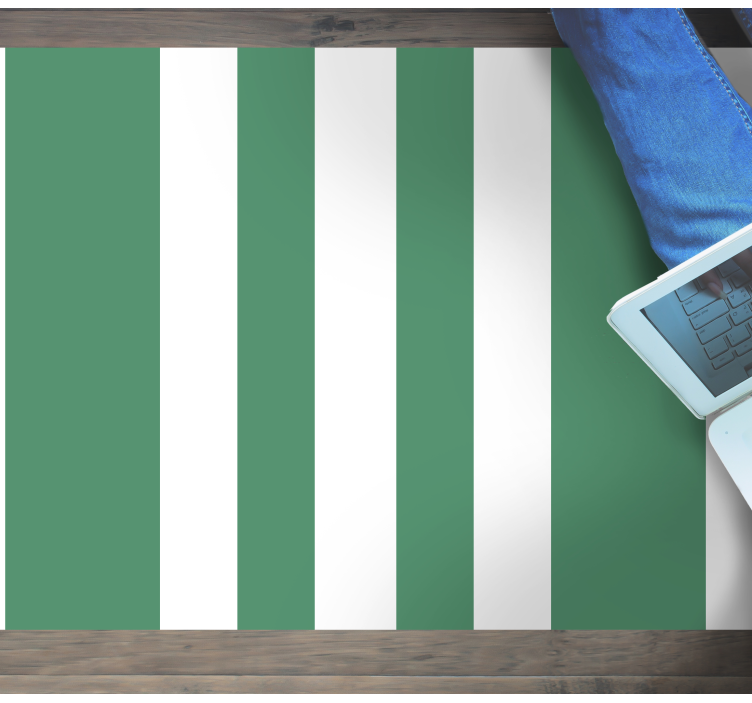 Covor de vinil cu dungi albe și verzi fistic - TenStickers