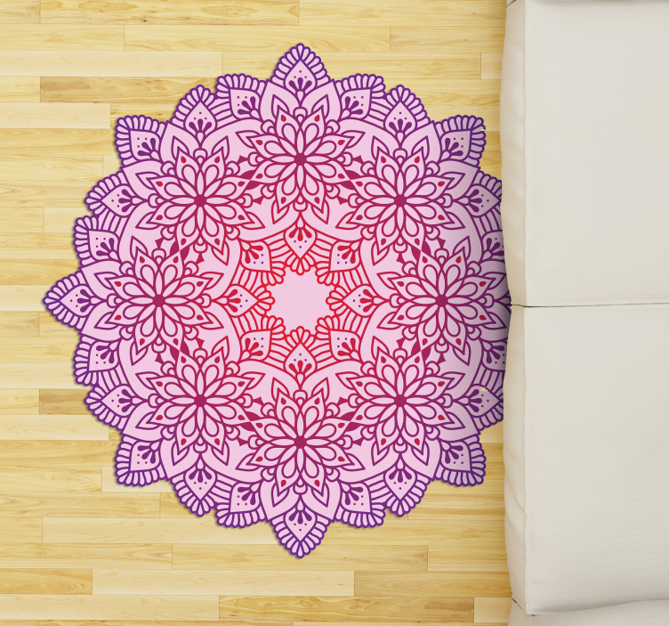 Covor elegant de vinilă mandala de flori colorate - TenStickers