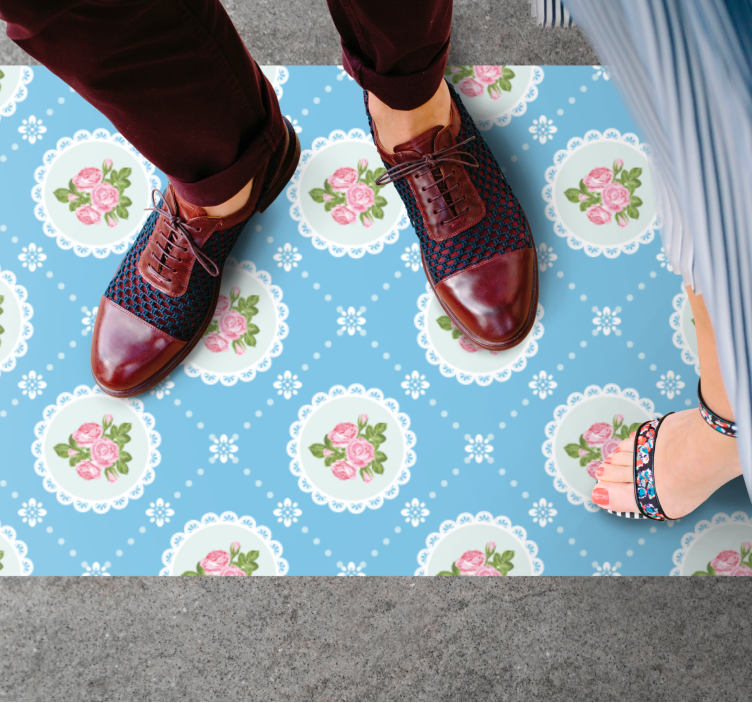 Covor de vinil epocă model floral de dantelă - TenStickers