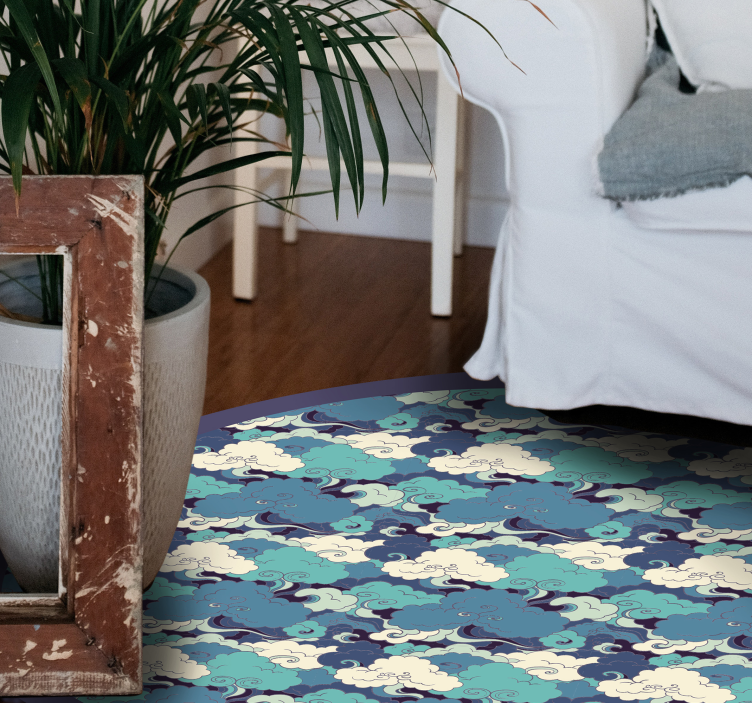 Covor japonez de valuri și nori - TenStickers