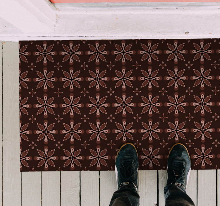 Covor de vinil maro și negru mandala - TenStickers