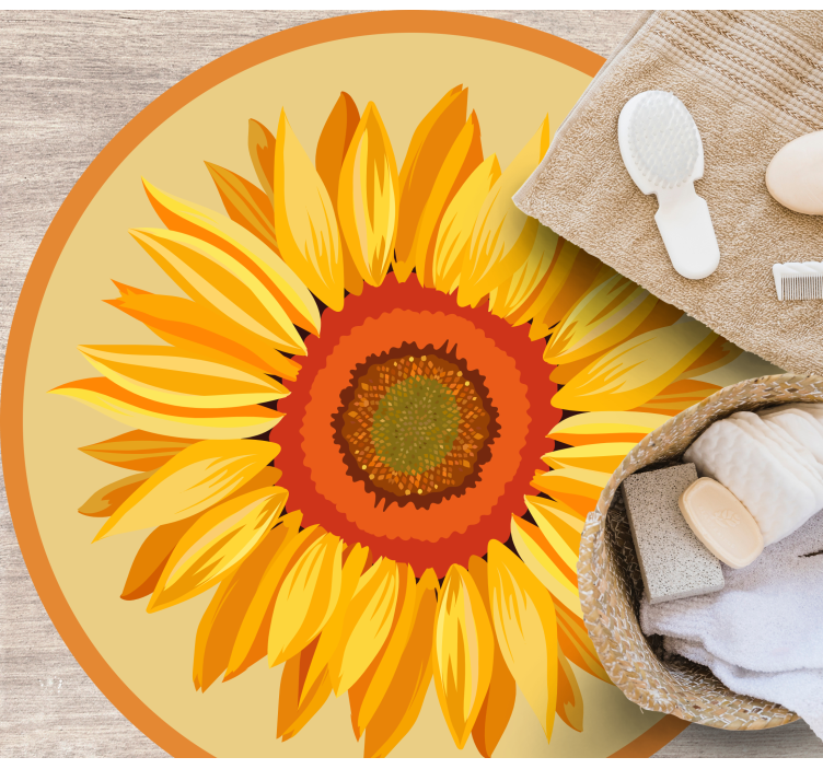 Covor mare portocaliu cu floarea soarelui - TenStickers