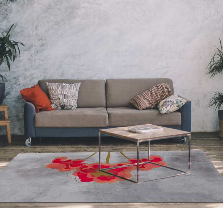 Covor vopsit cu floră de mac - TenStickers