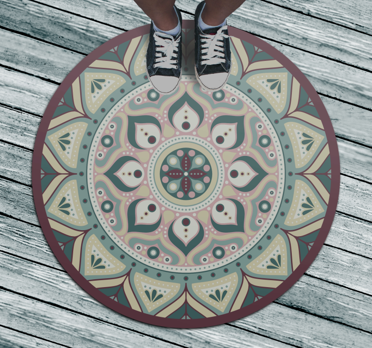 Covor rotund de vinil mandala multicolor - TenStickers