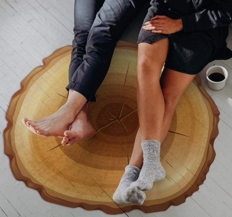 Covor rotund din lemn de copac din vinil - TenStickers