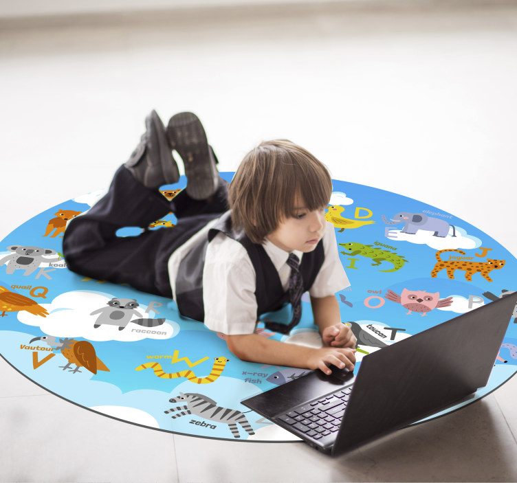 Covor rotund alfabet de vinil englez - TenStickers