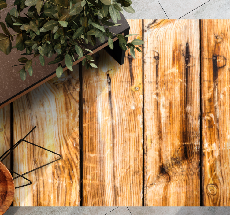 Covor textură scânduri din lemn crud maro - TenStickers