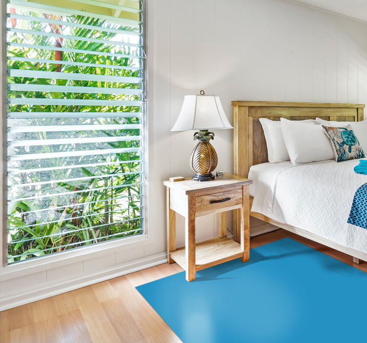 Covor vinil albastru motiv monocolor - TenStickers