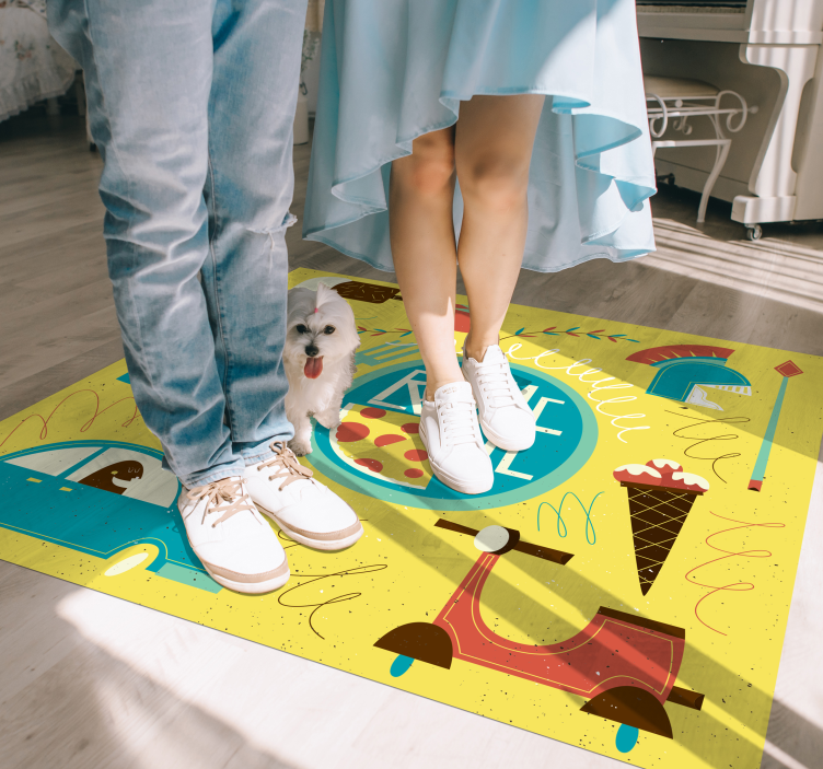 Covor vinil alfabet ilustrație tematică romă - TenStickers