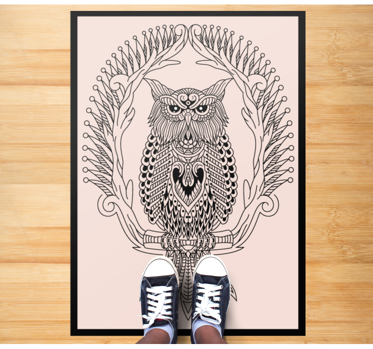 Covor vinil animal design mandala bufniță - TenStickers