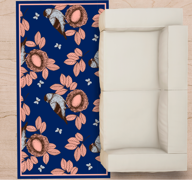 Covor vinil animal motiv botanic cuib de păsări - TenStickers