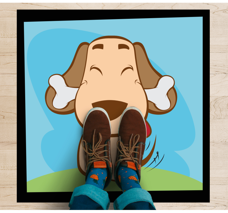 Covor vinil animal câine fericit cu os - TenStickers