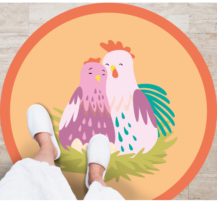 Covoruri vinil rotund prieteni fermecători cu pene - TenStickers