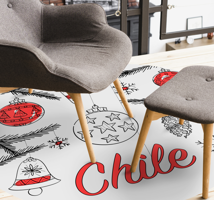 Covor vinil Crăciun decor de crăciun chile - TenStickers