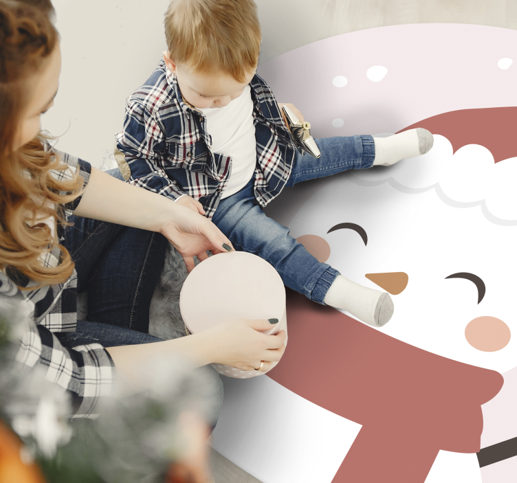 Covor vinil Crăciun om de zăpadă vesel - TenStickers