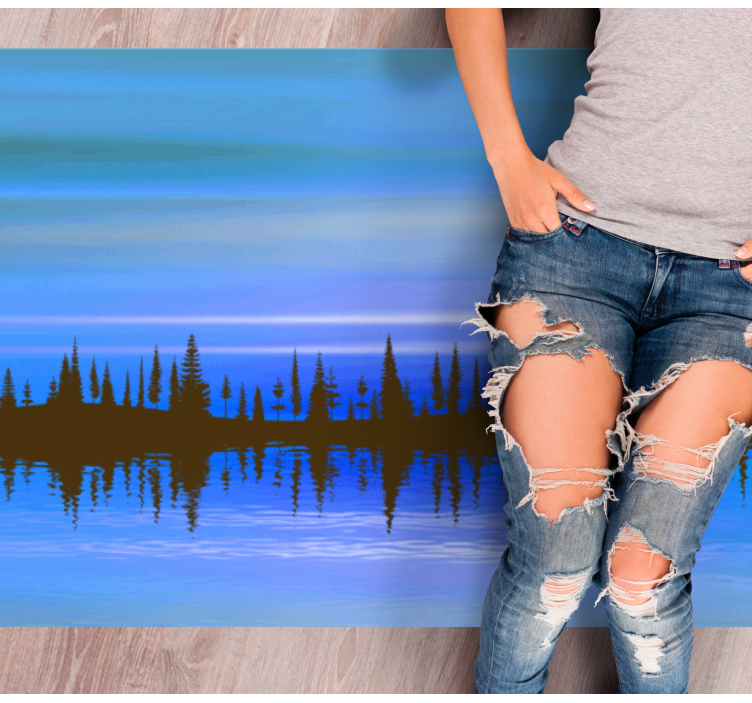 Covor vinil cu aspect de natura amestec abstract de peisaj - TenStickers