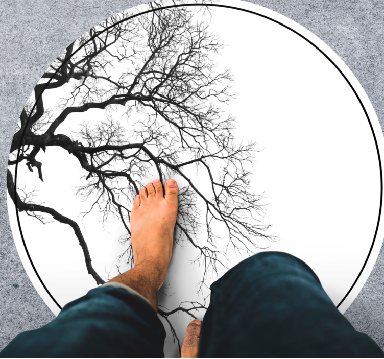 Covor vinil cu aspect de natura artă siluetă ramură - TenStickers