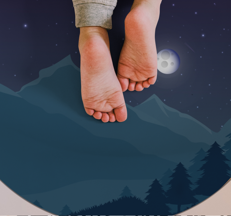 Covor vinil cu aspect de natura căderea nopții muntoase - TenStickers