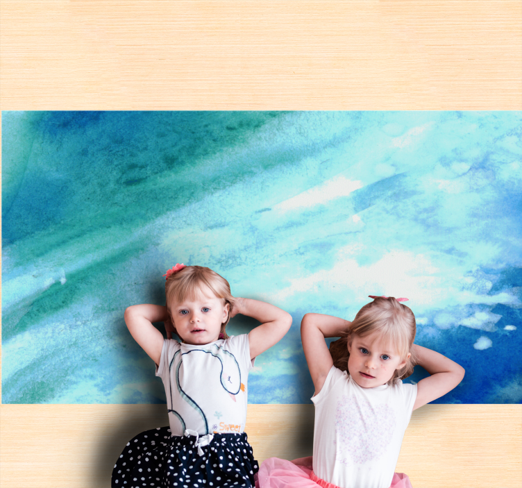 Covor din vinil curgere abstractă aqua - TenStickers