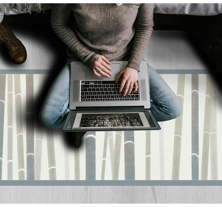 Covor vinil cu aspect de natura model arbore de bambus - TenStickers