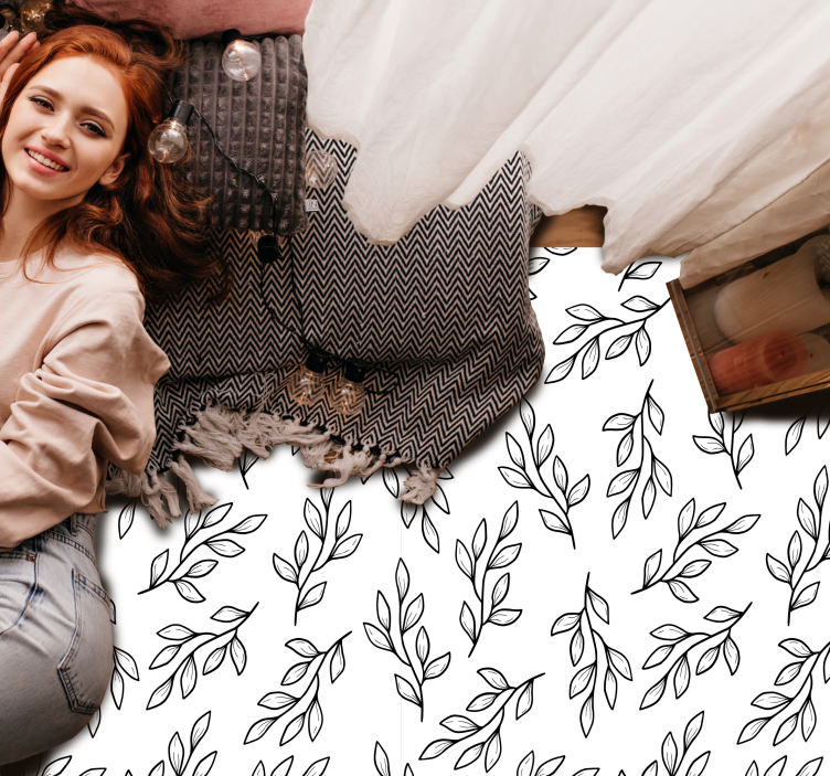 Covor vinil cu aspect de natura model de ramură cu frunze - TenStickers