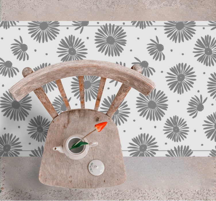 Covor vinil cu aspect de natura model floral elegant - TenStickers