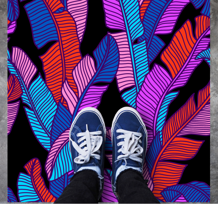 Covor vinil flori și plante modele vibrante de frunze - TenStickers