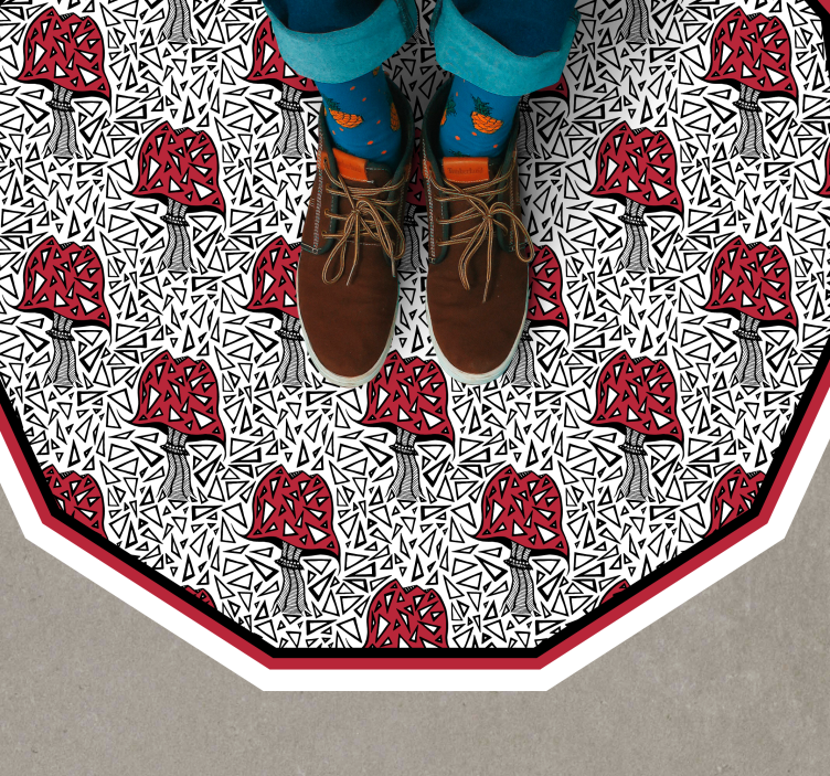 Covor vinil cu aspect de natura motiv artistic de ciupercă - TenStickers