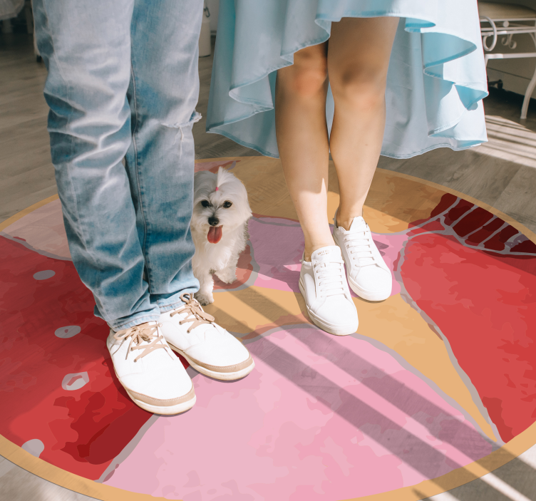 Covor vinil hol intrare motive florale vibrante - TenStickers