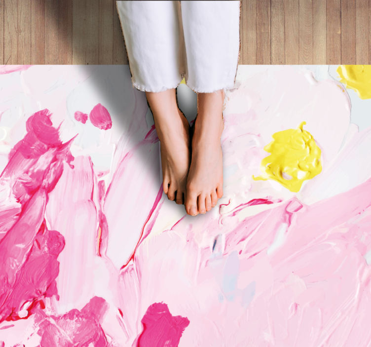 Covor vinil cu aspect de natura nuanțe florale abstracte - TenStickers