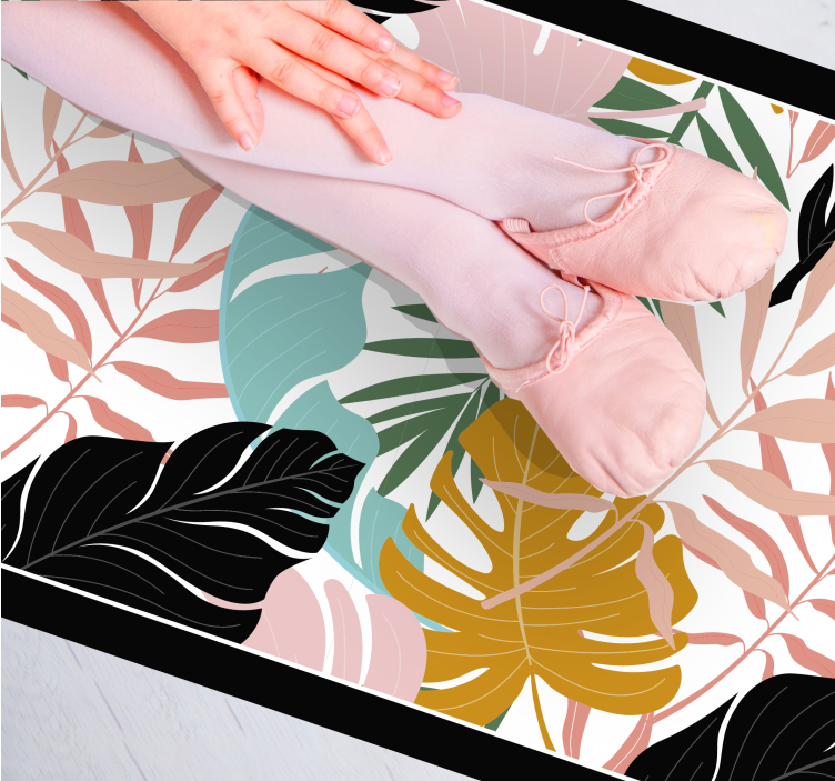 Covor vinil cu aspect de natura paletă de frunze tropicale - TenStickers