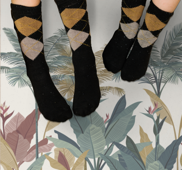 Covor vinil cu aspect de natura paletă de plante tropicale - TenStickers