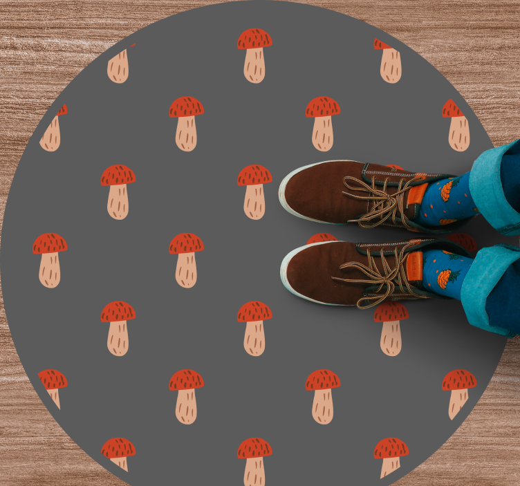 Covor de vinil pentru bucătărie rotund cu model de ciupercă - TenStickers