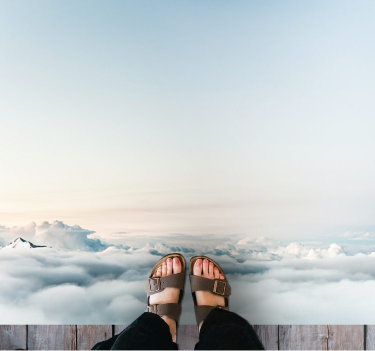 Covor vinil cu aspect de natura seninătate în nori - TenStickers