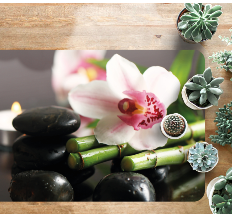 Covor vinil cu aspect de natura seninătate orhidee - TenStickers