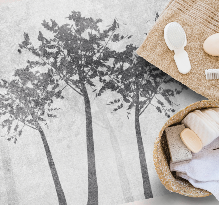 Covor vinil cu aspect de natura silueta pădurii - TenStickers