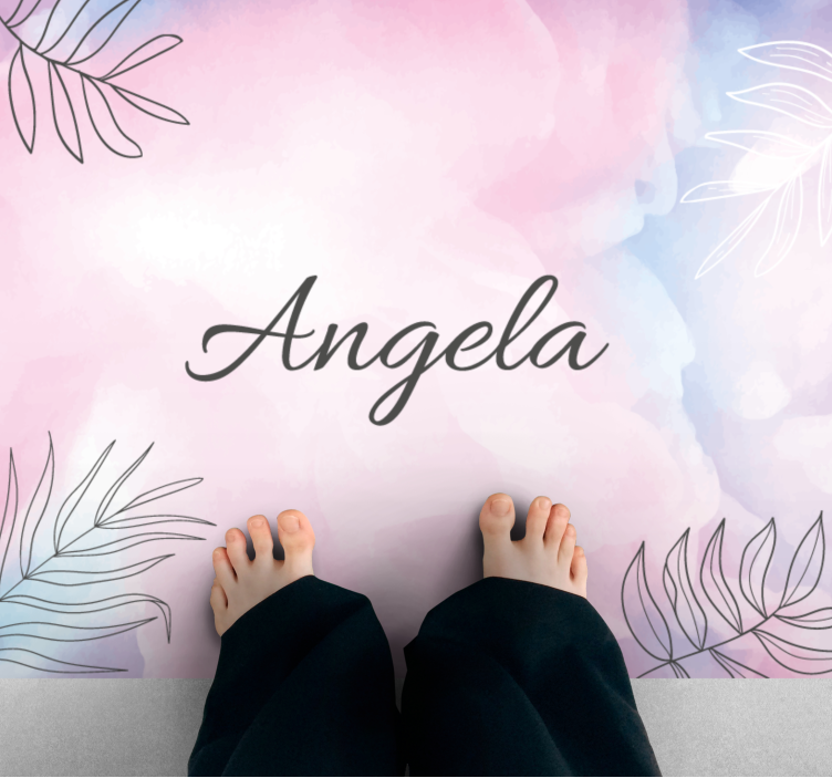 Covor vinil dormitor nume personalizat floral - TenStickers