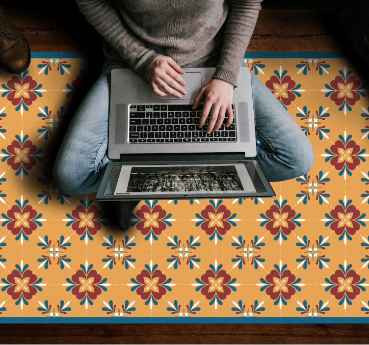 Covor vinil efect de țiglă armonie mozaic floral - TenStickers