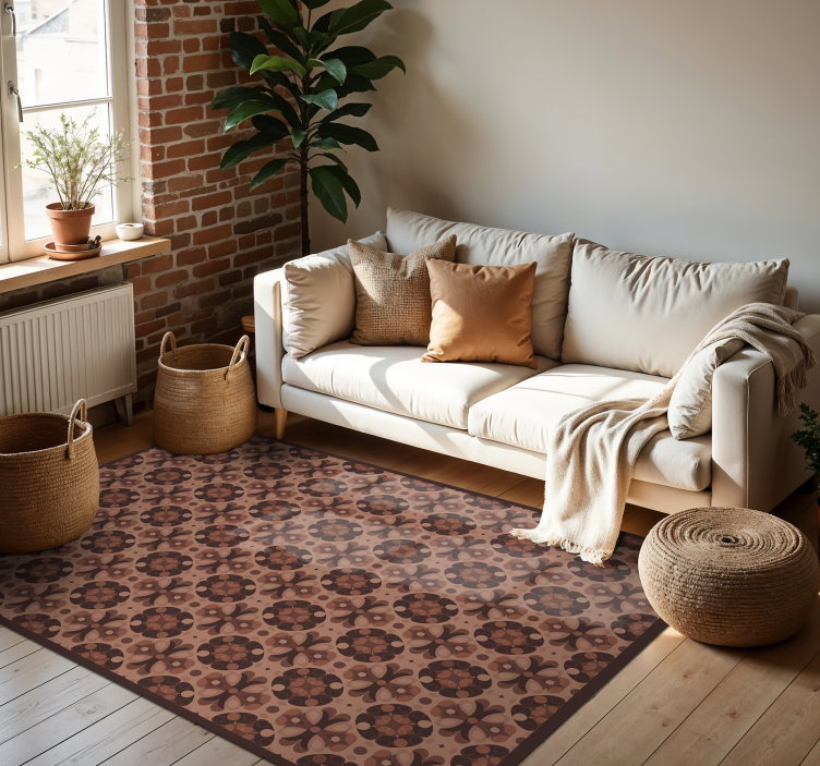 Covor vinil efect de țiglă mocha mousse - TenStickers