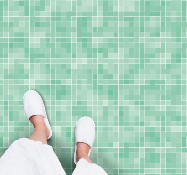 Covor vinil efect de țiglă model de mozaic de mentă - TenStickers